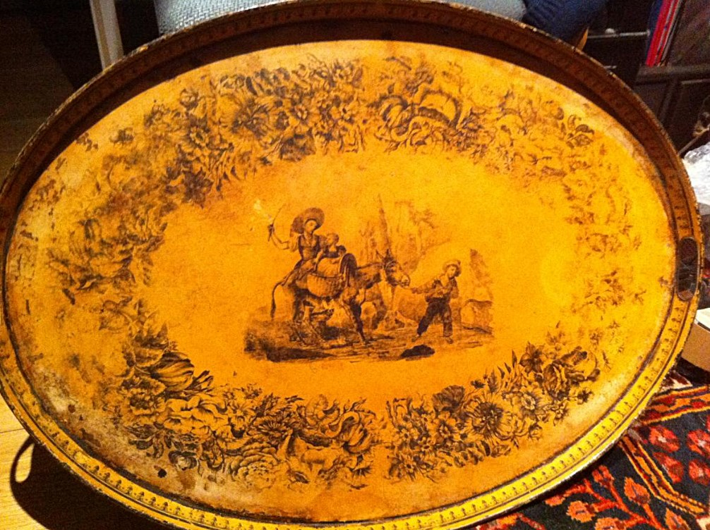 Huge Tin Tray, Restoration Period-photo-3