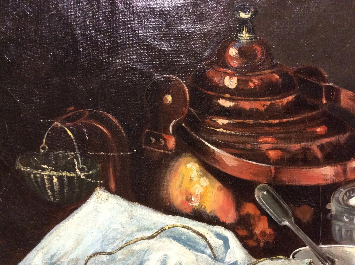 Oil On Canvas, Still Life With Sugar Bowl-photo-3