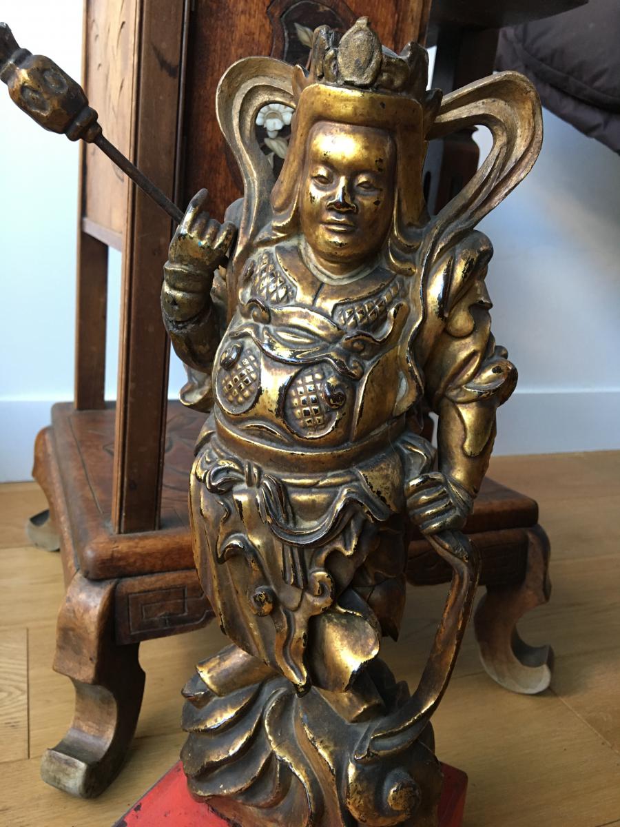 Temple Guard , China, 19th Cent, In Gildedwood-photo-3