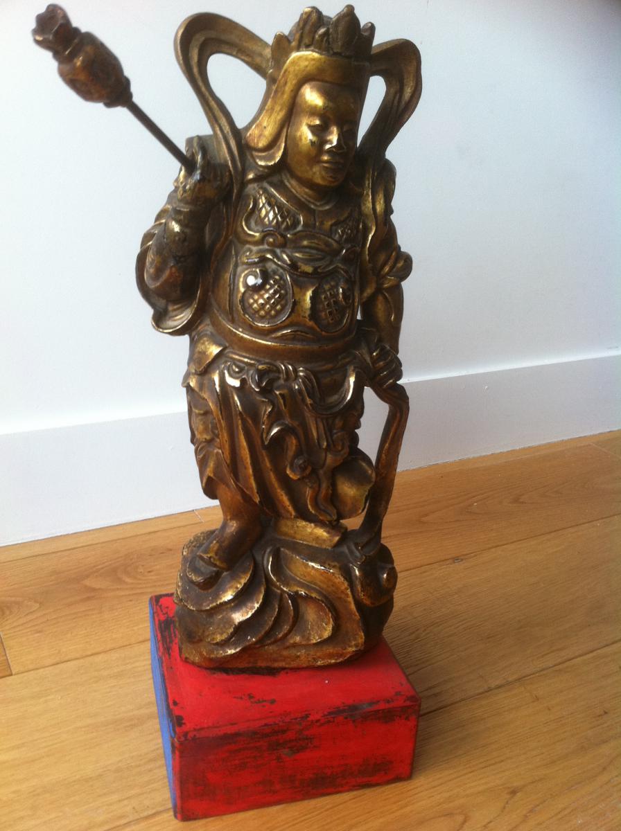 Temple Guard , China, 19th Cent, In Gildedwood-photo-4