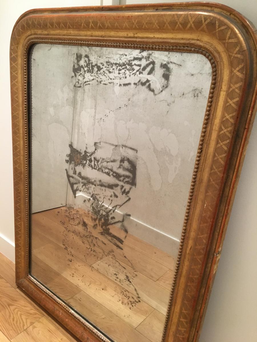 Mirror Louis Philippe Wood Gilded Mercury Ice H111 Cm-photo-3