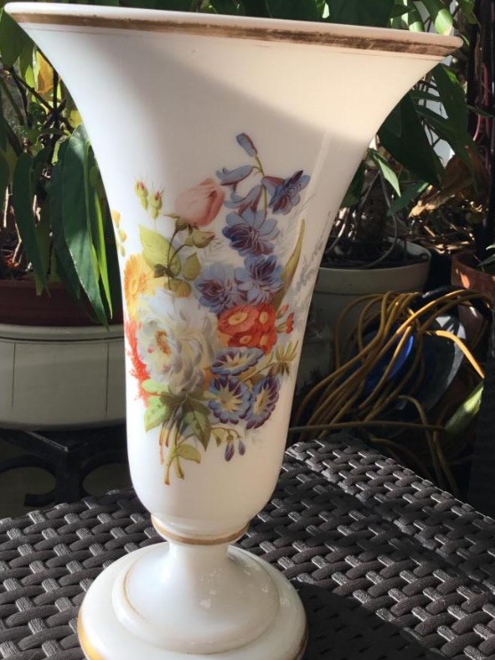 Grand Vase En Opaline , ( 30 cm) Napoléon III-photo-2