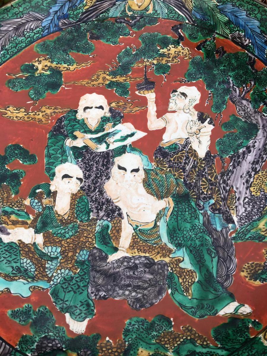 Très Grand Plat En Porcelaine Kutani, Japon, XIXème-photo-2