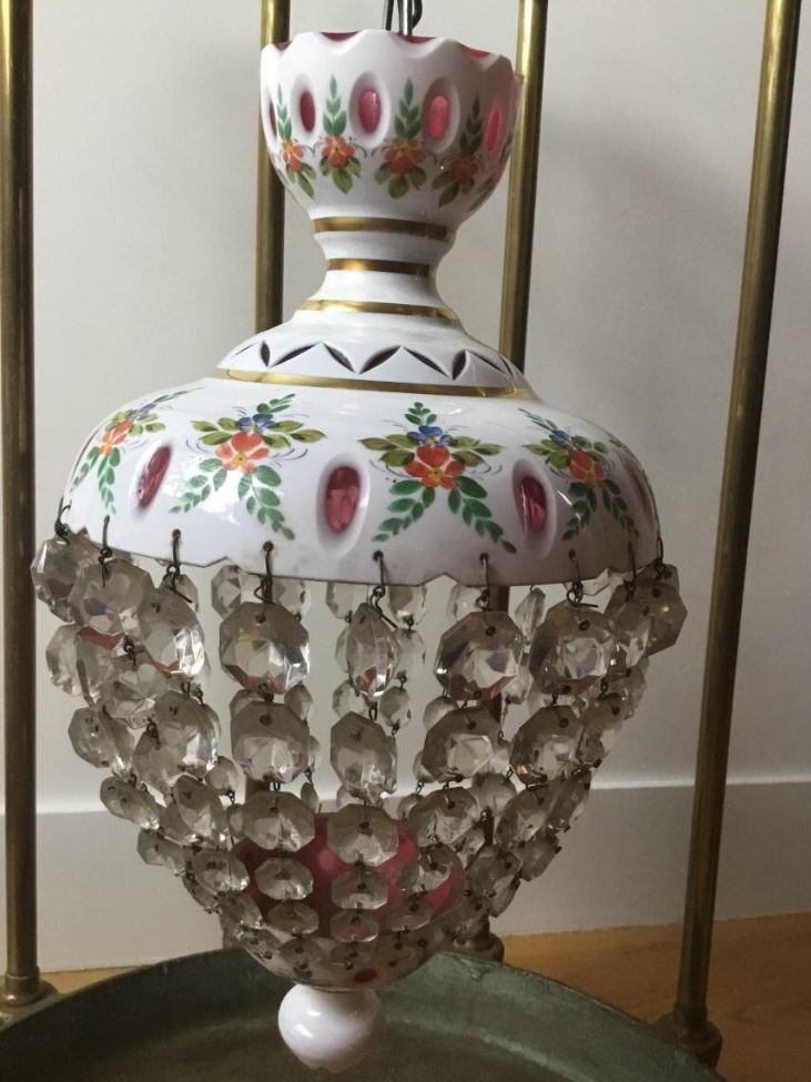Ceiling Lamp In Opaline, Napoleon III Lii