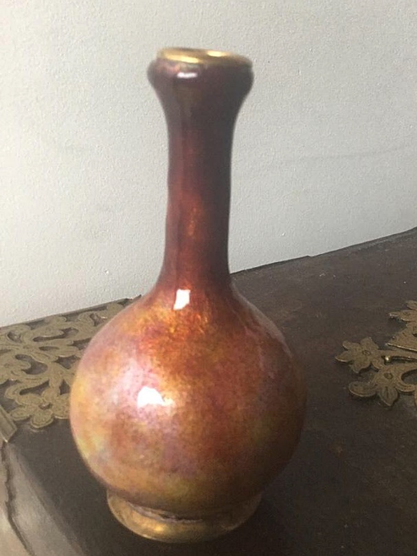 Vase Miniature émaillé A Marty, Limoges,  1900-1920