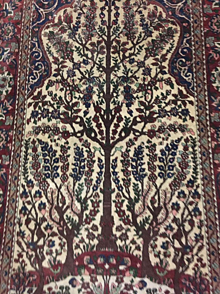 Tapis de course en laine NAIN Fleurs 7338 51088 vert / beige 100cm