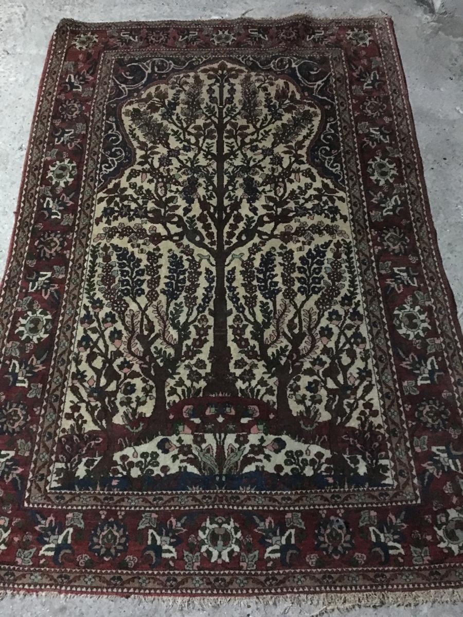 Tapis D’orient En Laine Arbre De Vie, Vers 1900-photo-2