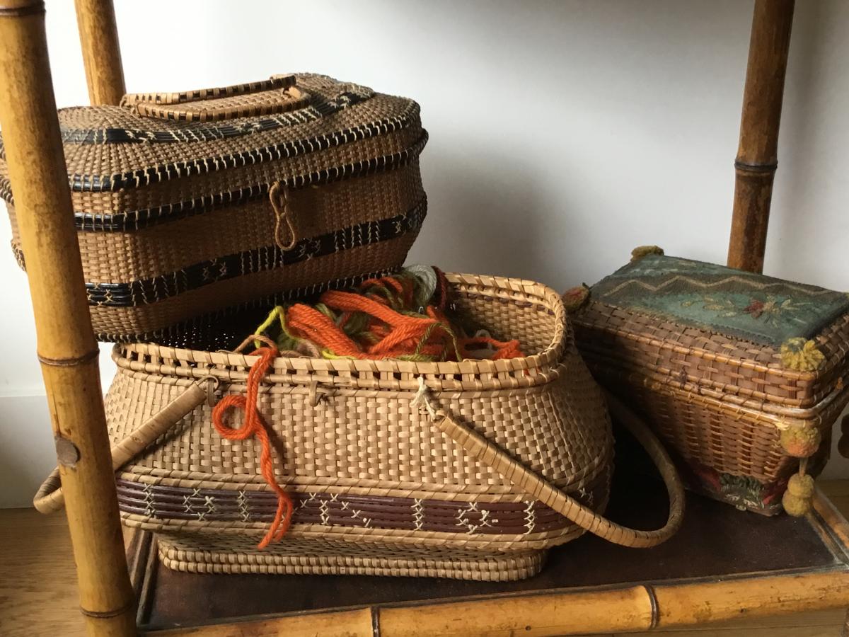 Seamstress Basket, Folk Art, Nineteenth-photo-2