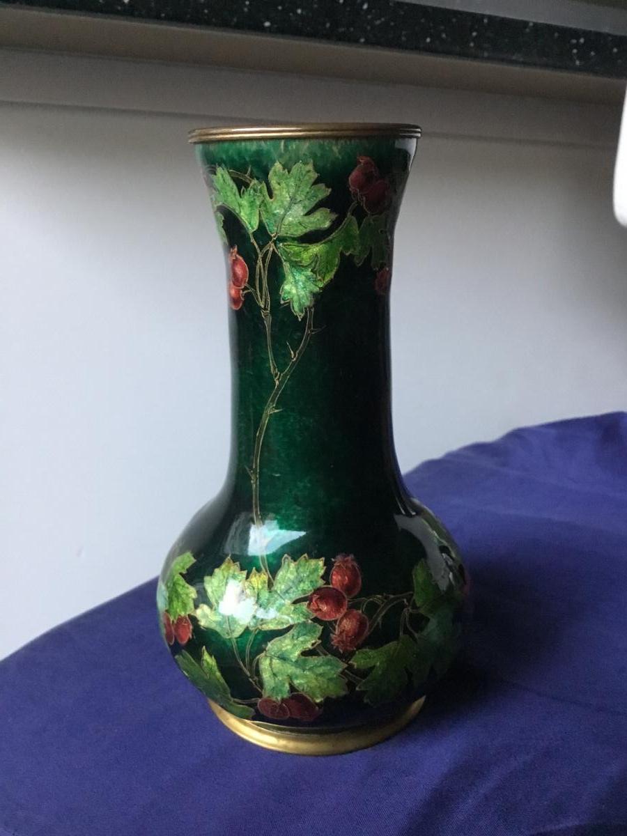 Jules Sarlandie (1874-1934), Vase émaillé Art Nouveau-photo-3