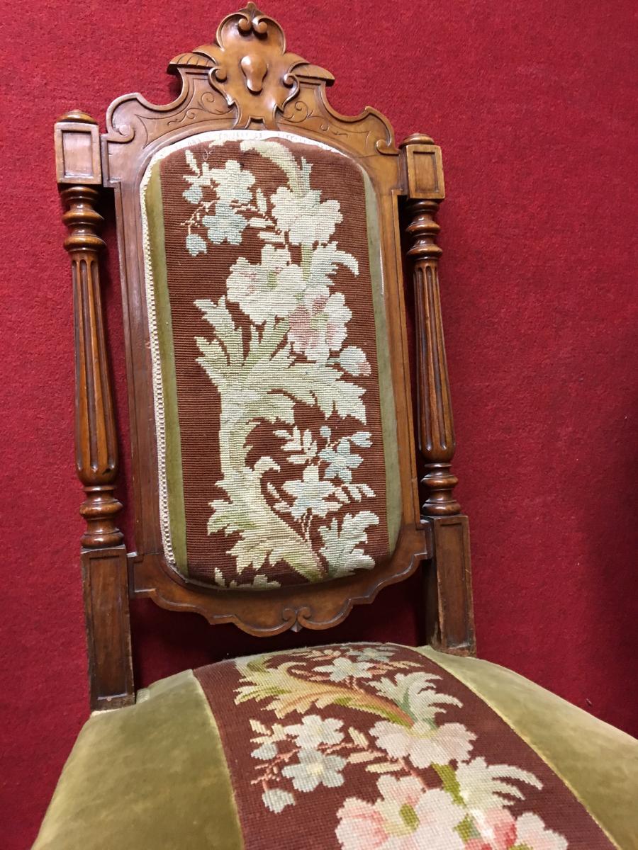 Chaise Basse Couverte De Tapisserie, Napoléon III-photo-3