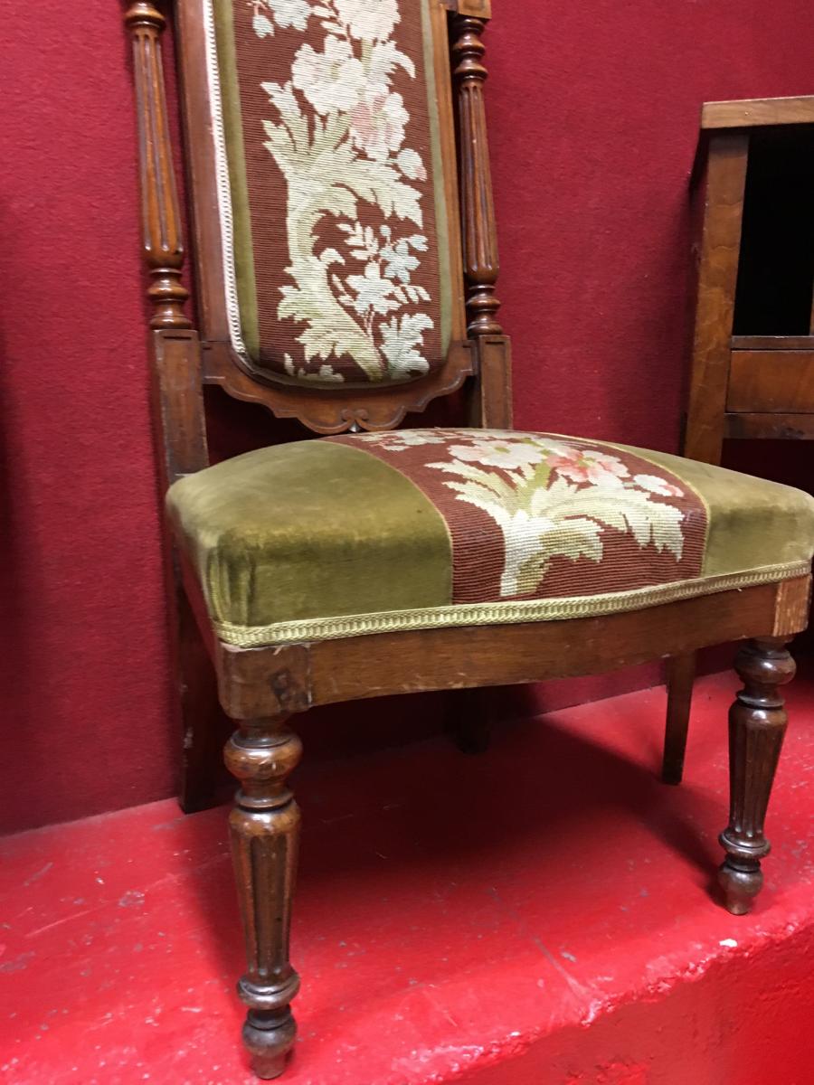 Chaise Basse Couverte De Tapisserie, Napoléon III-photo-4