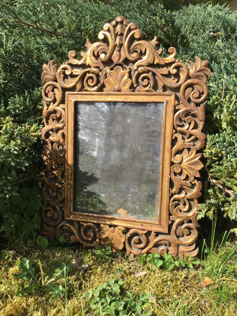 Mirror Carved In Golden Wood, XVIII-photo-3