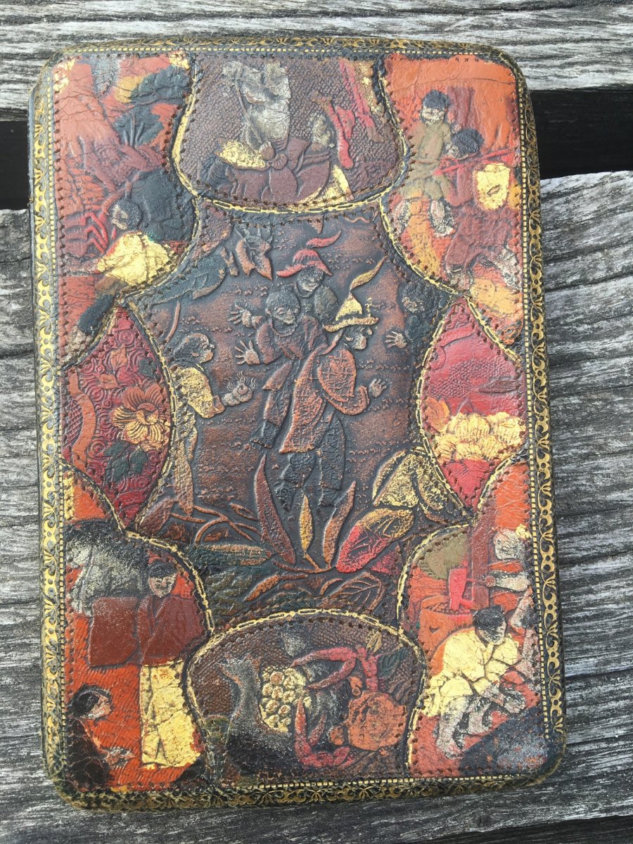 Stamped Leather Wallet, Chinese Decor