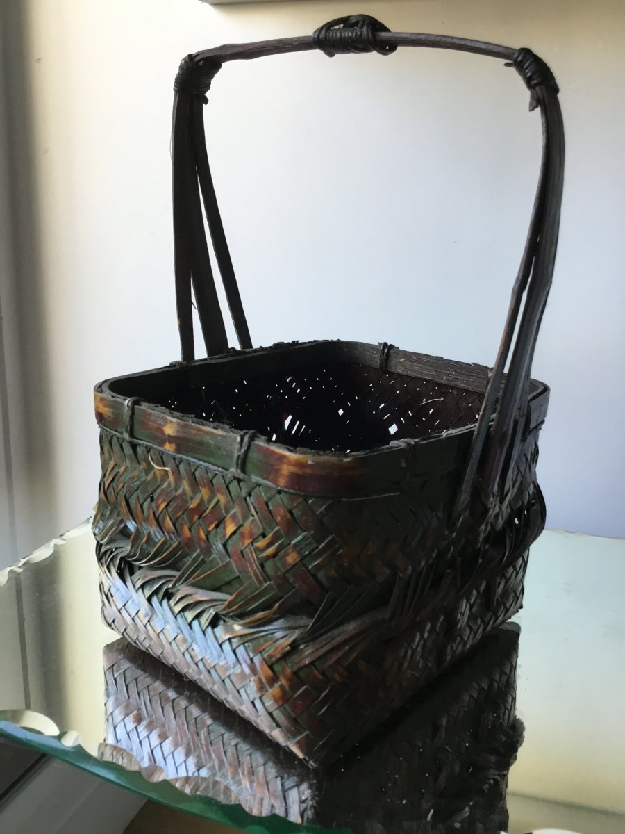 Ikebana Basket Woven Wicker, Japan, Edo Period-photo-2