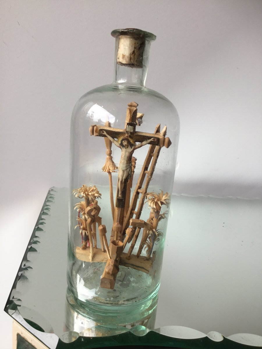Small Bottle Of The Passion, Folk Art-photo-3