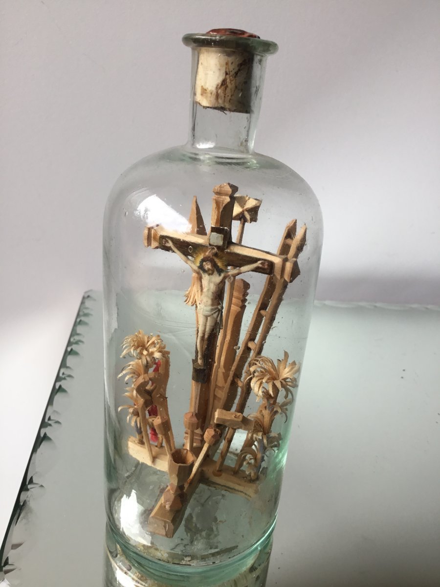 Small Bottle Of The Passion, Folk Art-photo-4