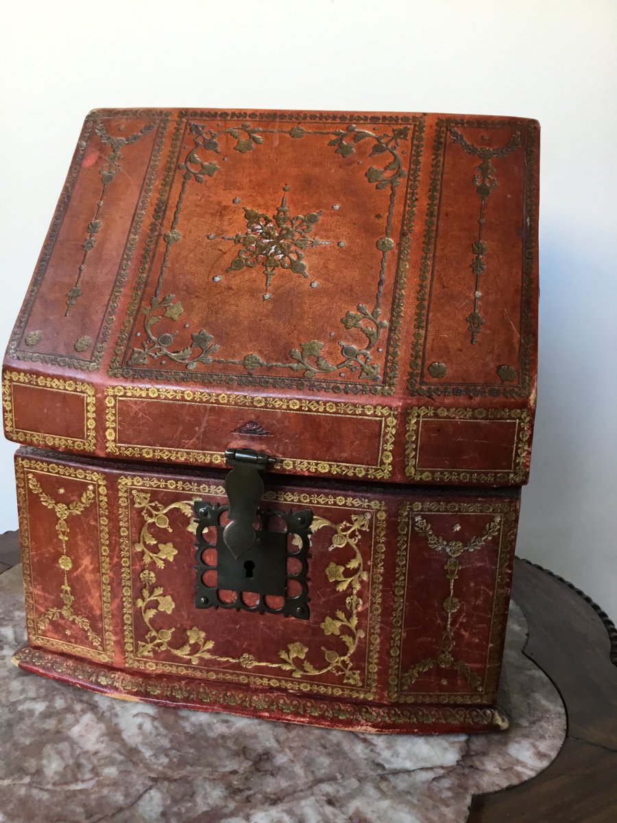 Mail Box In Maroquin Decor Small Iron-photo-5