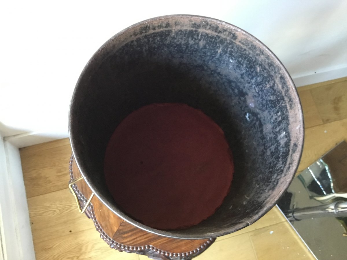 Wastepaper Basket Sheet Metal Decor Chinoiseries, 1900-photo-6