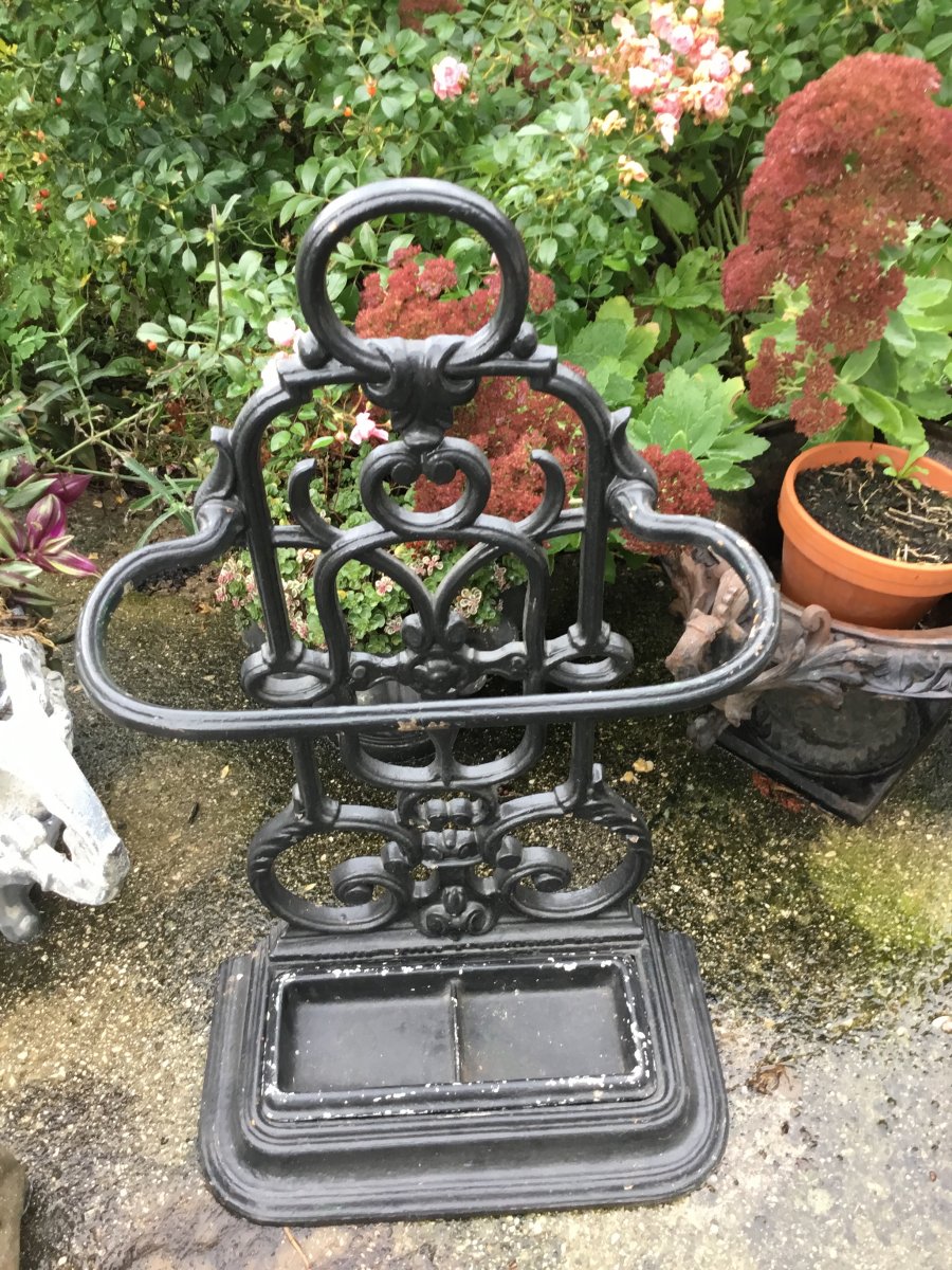 Porte Parapluies En Fonte , D’époque Art Nouveau-photo-3