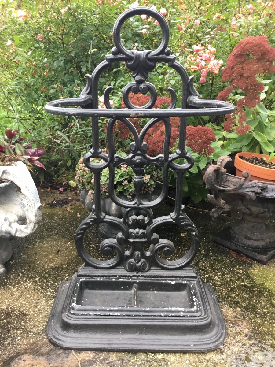 Cast Iron Umbrella Holder, Art Nouveau