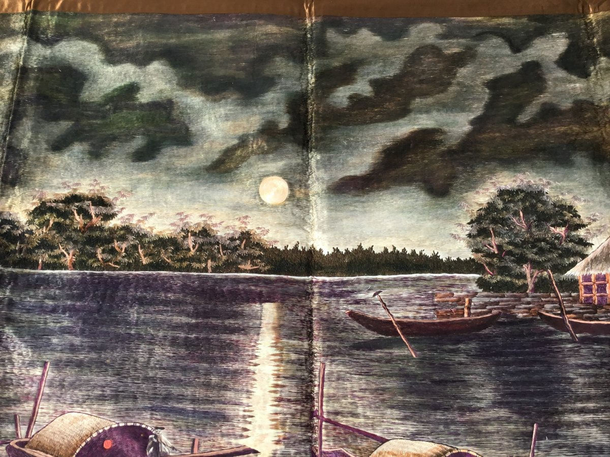 Lagoon, Silk Embroidery, Japan, Meiji Period-photo-1
