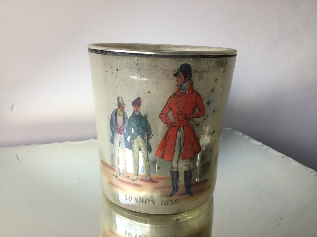 Eglomise Glass With Painted Decor, London 1830-photo-2