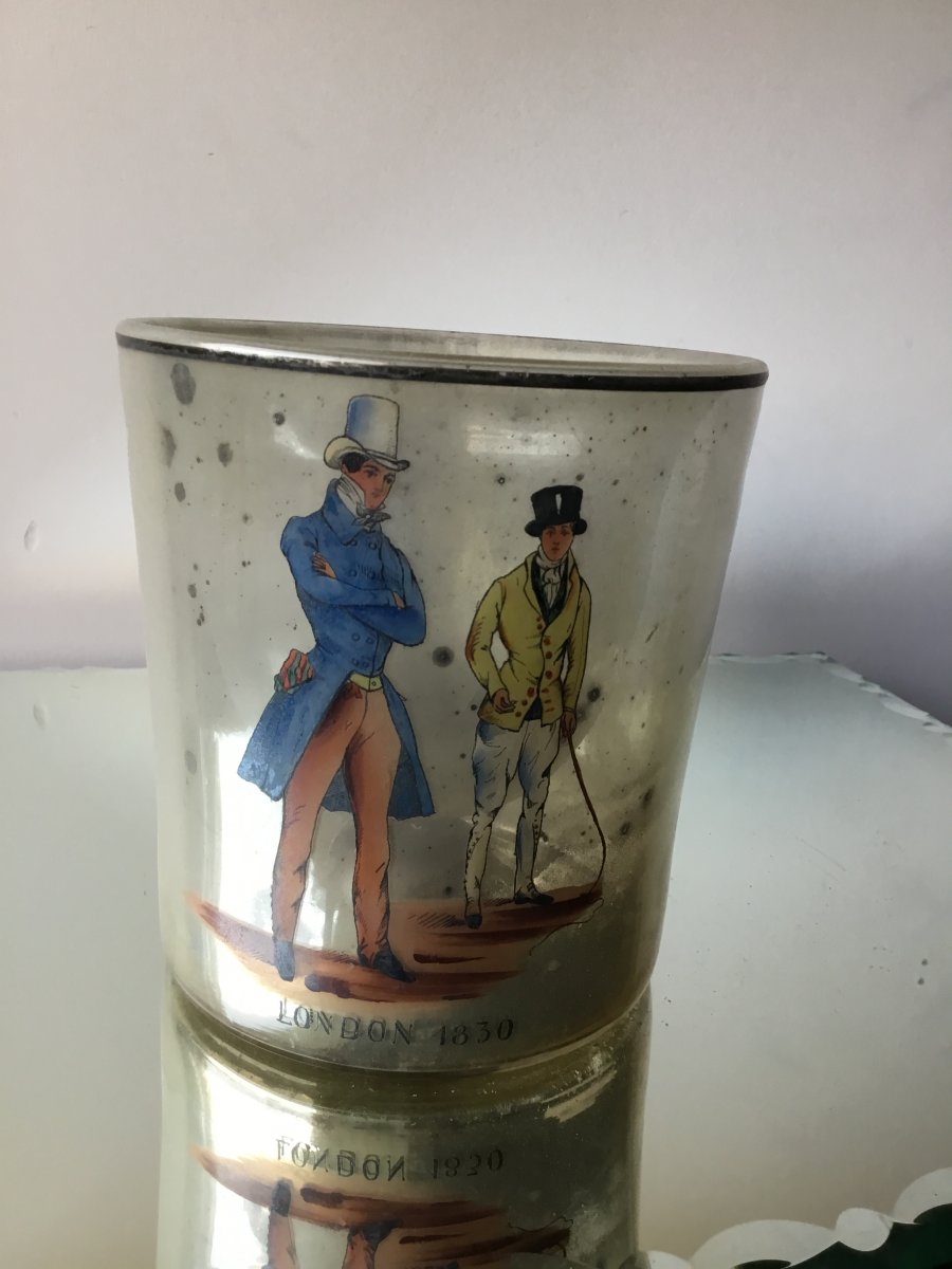 Eglomise Glass With Painted Decor, London 1830-photo-2