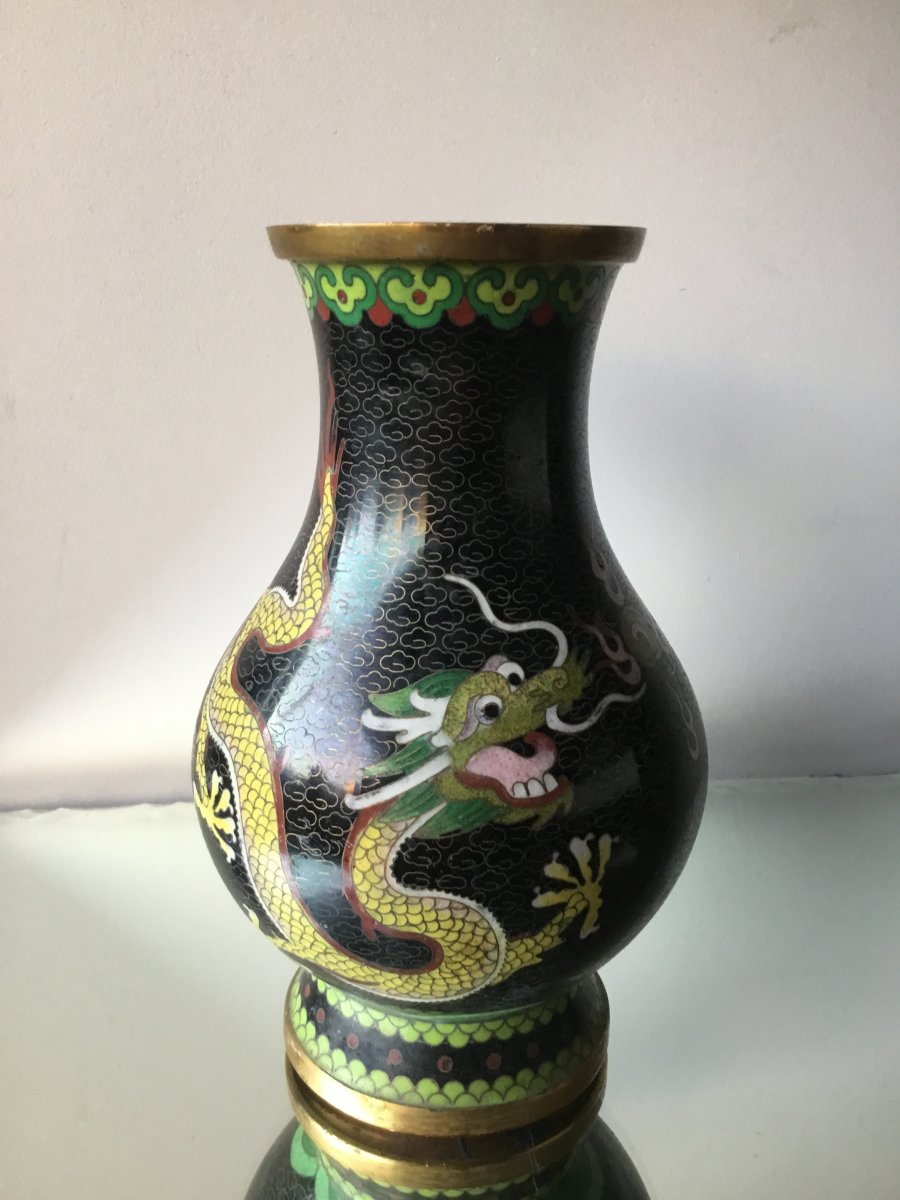Vase With Dragons And The Fire Pearl, China, XIXth-photo-4