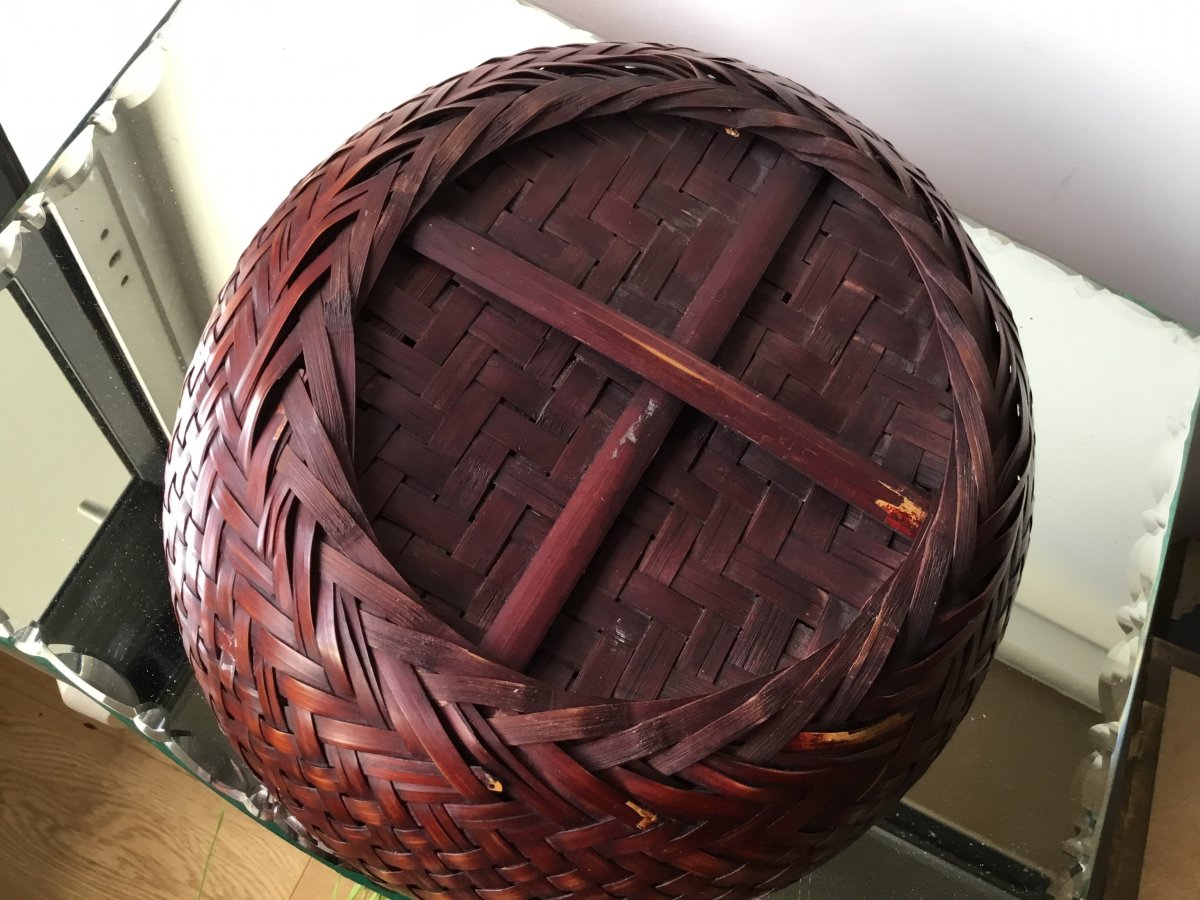 Large Japanese Woven Wicker Basket, Ikebana, Japan-photo-4