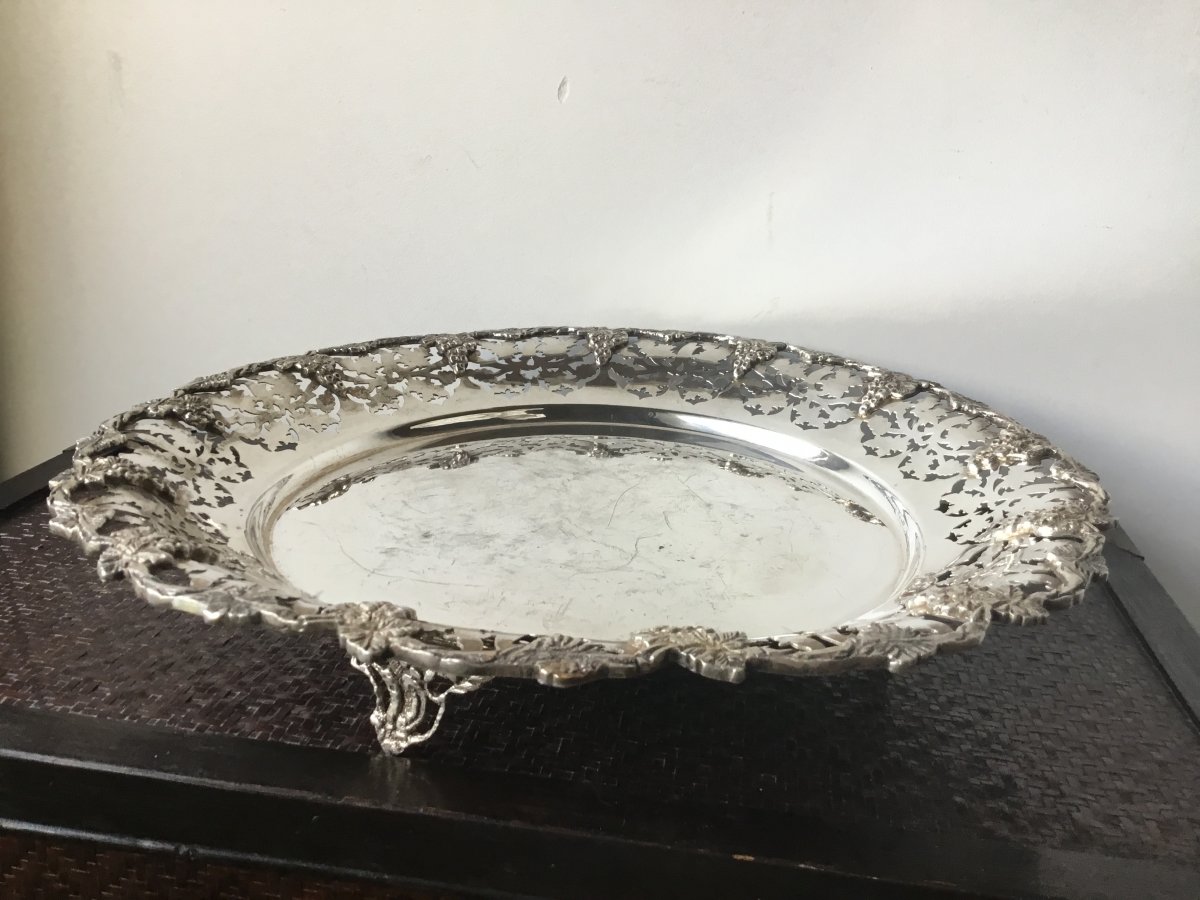 Silver Tray With Grape Bunches-photo-1