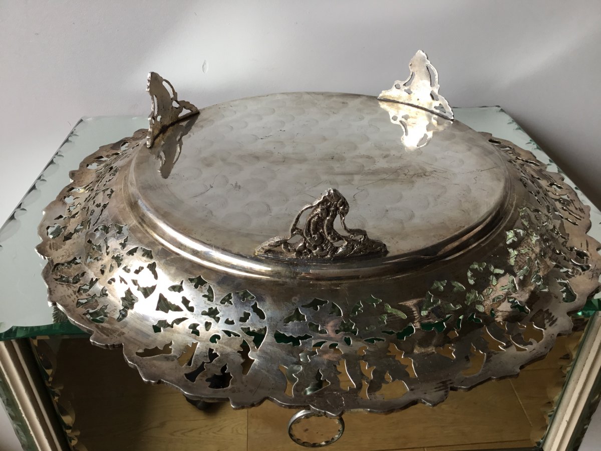 Silver Tray With Grape Bunches-photo-5
