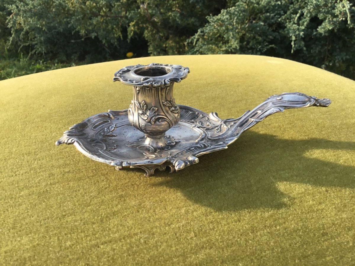 Hand Candlestick, Silver, Louis XV Style-photo-3