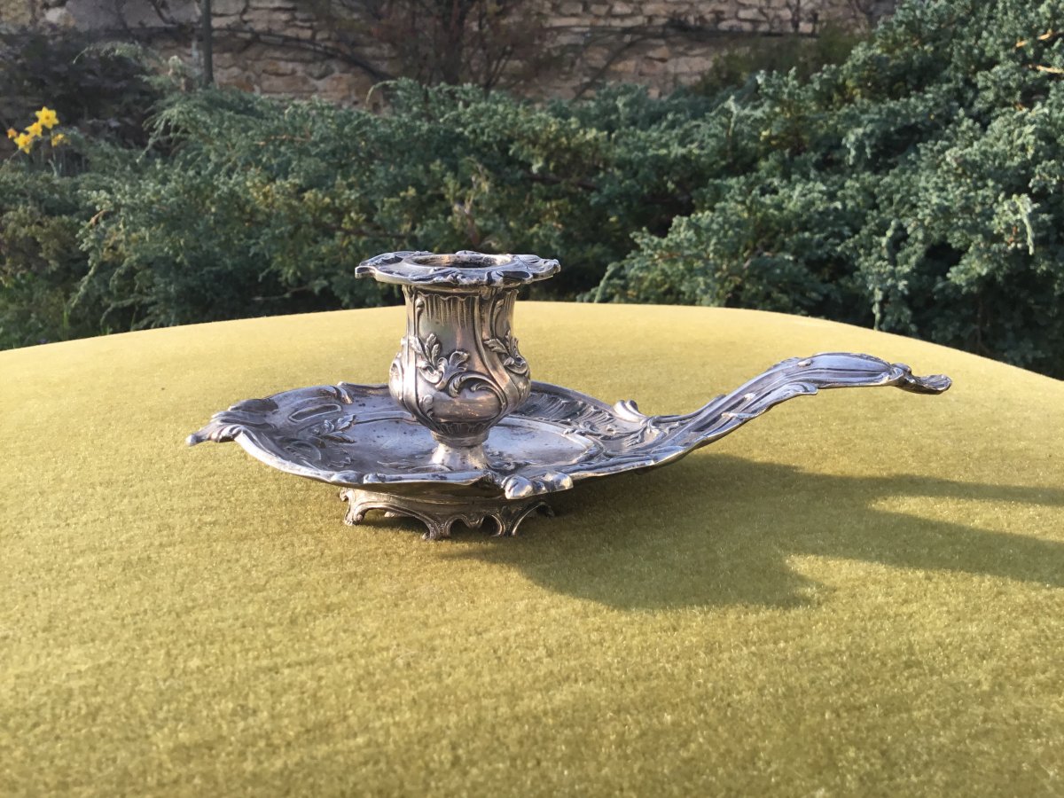 Hand Candlestick, Silver, Louis XV Style-photo-4