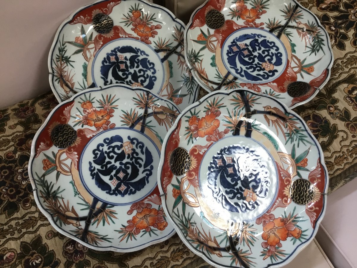 Small Porcelain Dishes Imari Japan, XIXth-photo-2