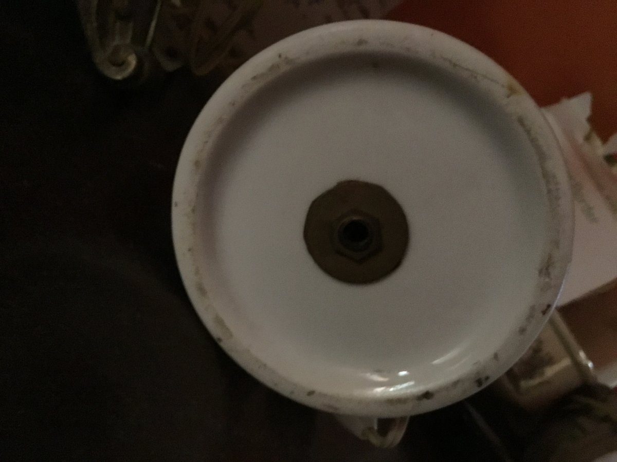 Pied De Lampe Flacon De Pharmacie En Porcelaine-photo-3