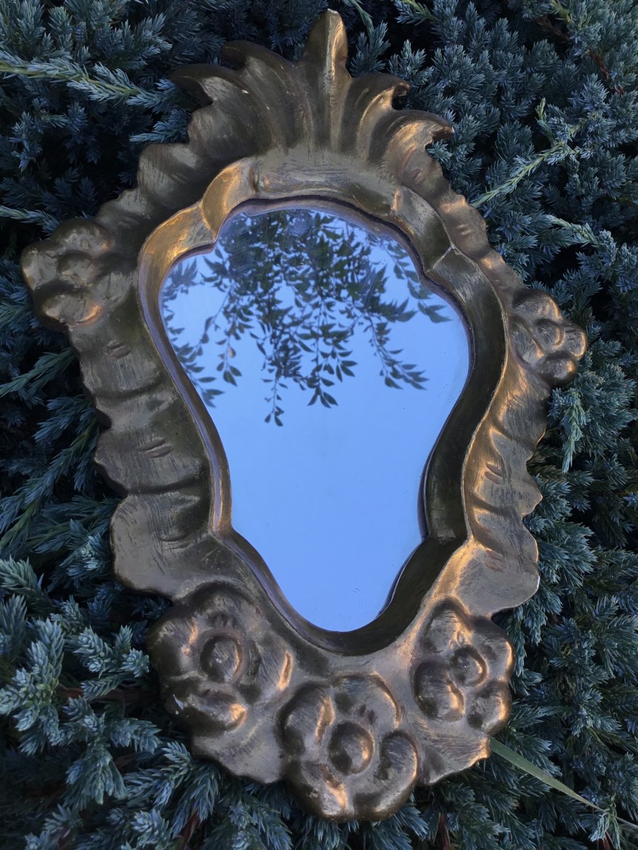 Nineteenth Carved And Gilded Wood Mirror-photo-2