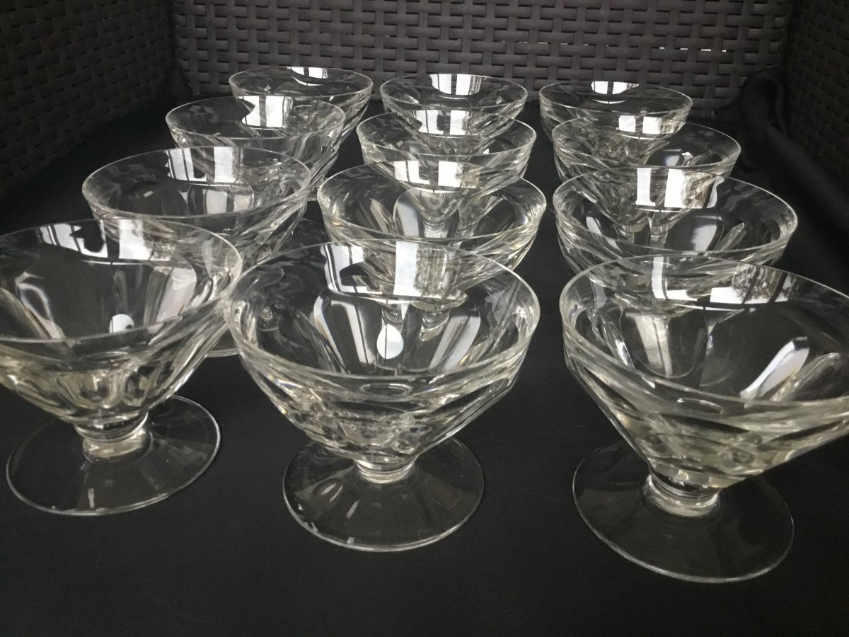 12 Coupes  En Cristal De Baccarat Modele Talleyrand-photo-2