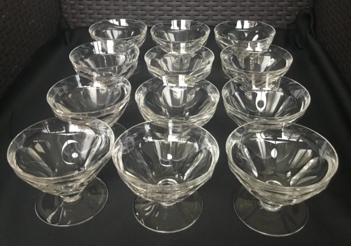 12 Coupes  En Cristal De Baccarat Modele Talleyrand