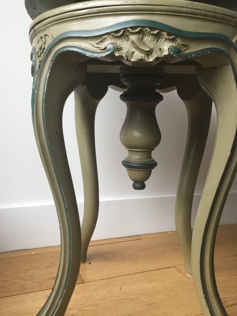 Tabouret De Piano Laqué De Style Louis XVI-photo-5