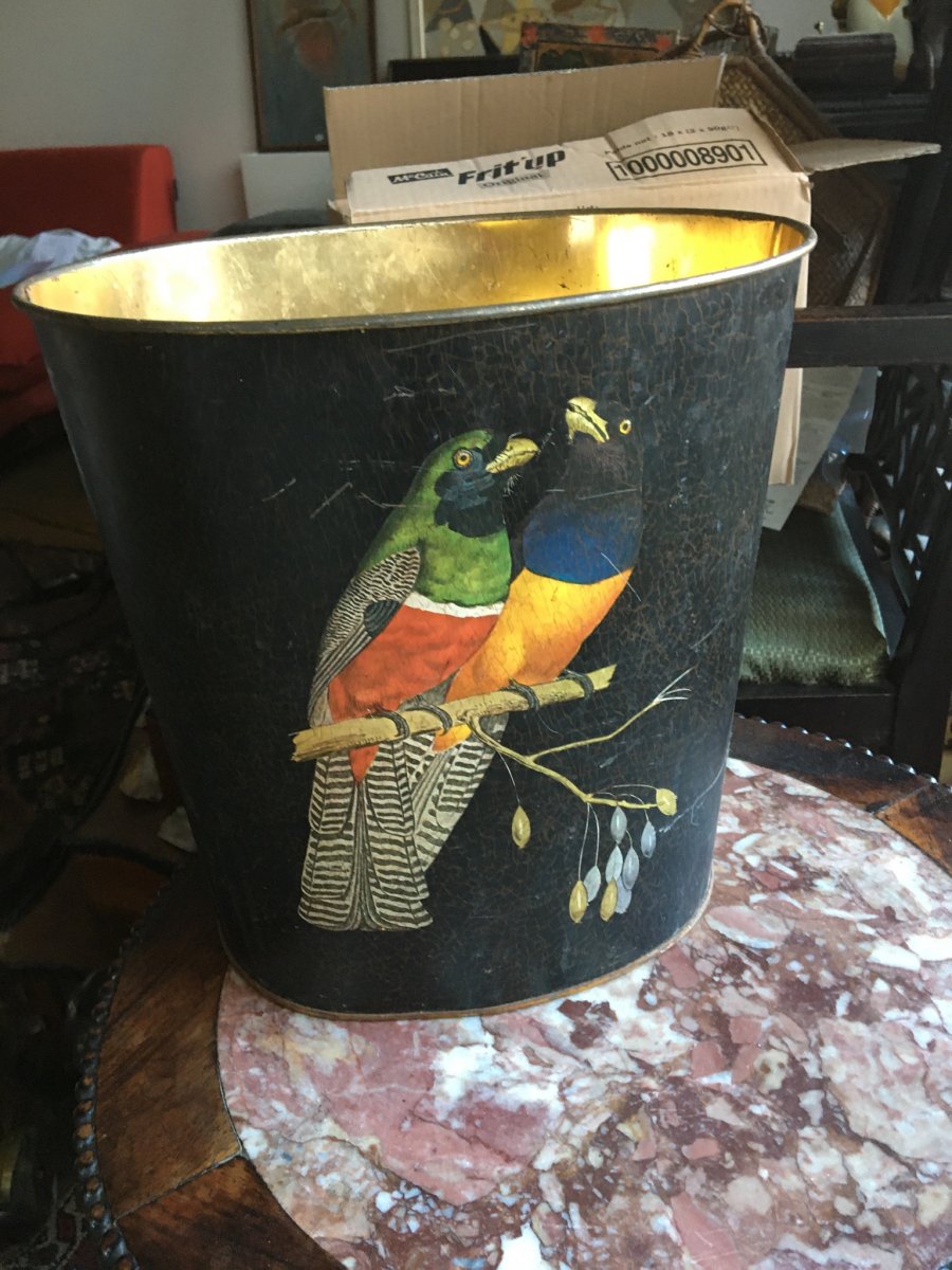 Papier Bin Décorated  With Birds  -photo-2