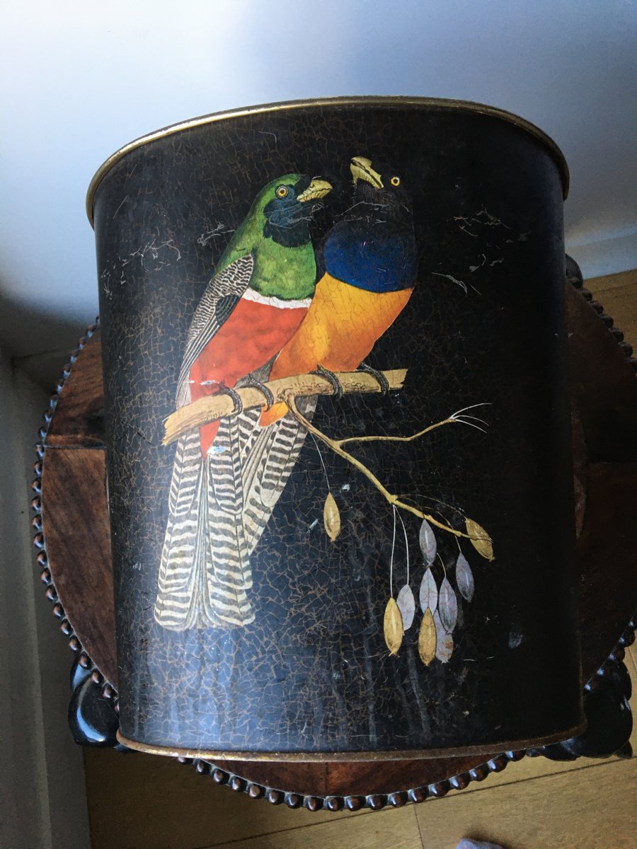 Papier Bin Décorated  With Birds  -photo-3