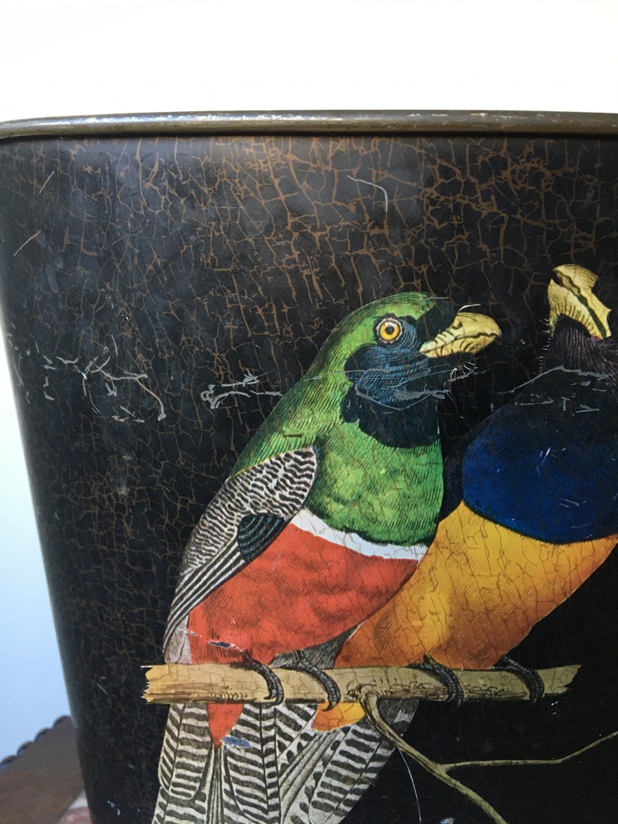 Papier Bin Décorated  With Birds  -photo-6