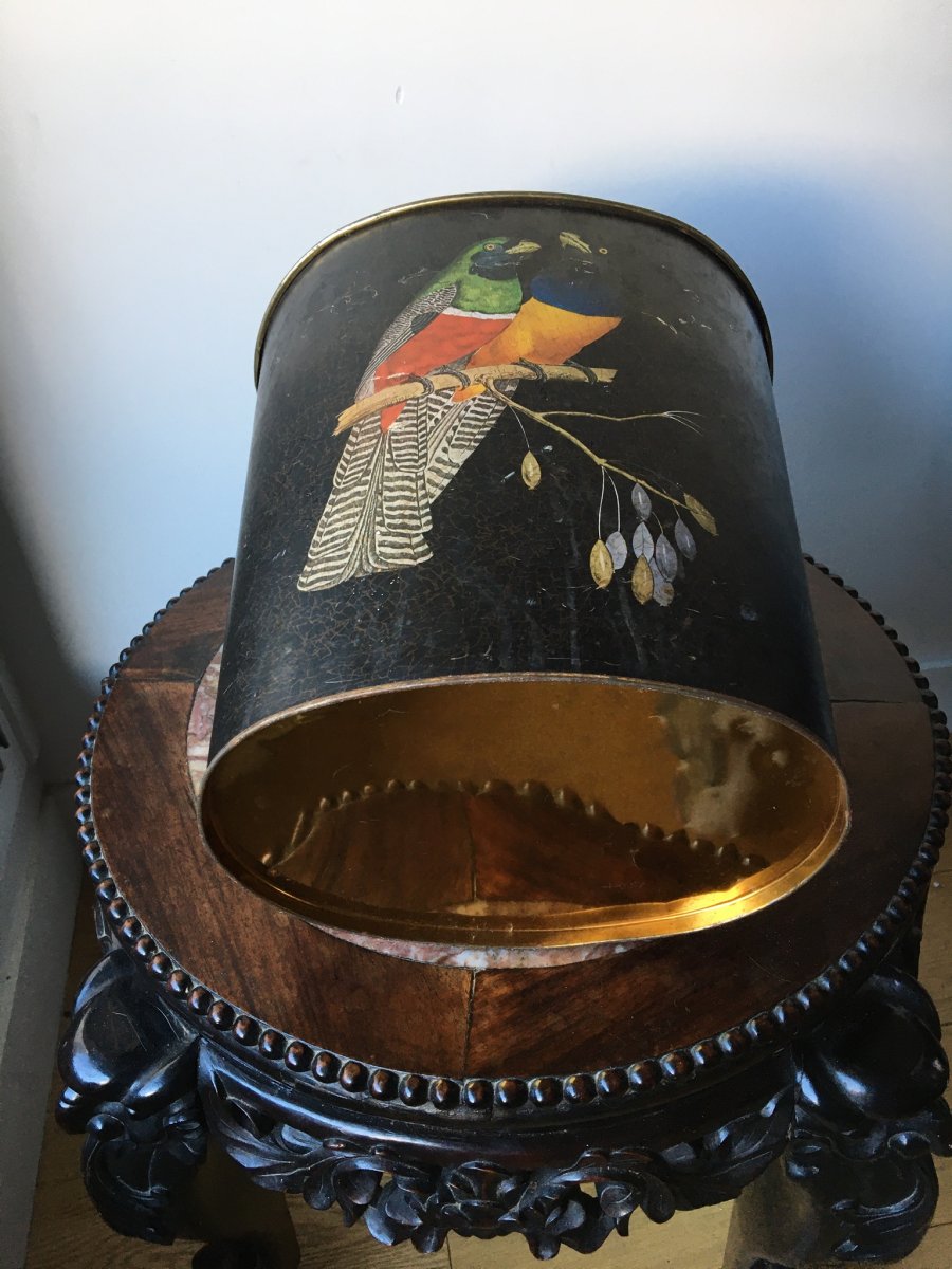 Papier Bin Décorated  With Birds  -photo-7