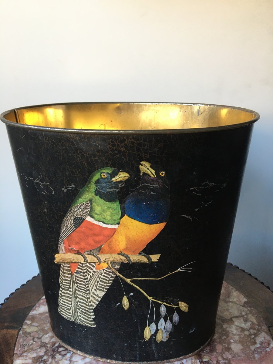 Papier Bin Décorated  With Birds  -photo-8