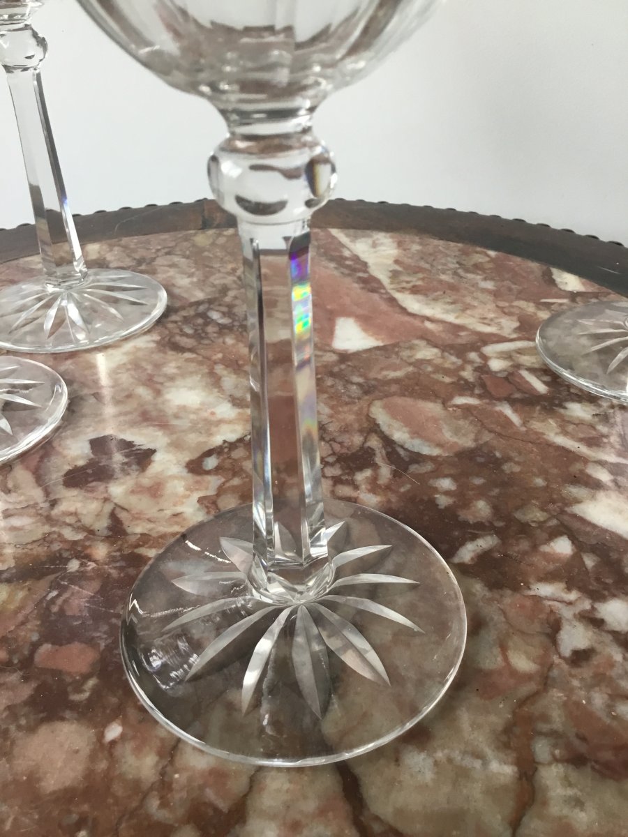Suite De 4 Verres à eau En Cristal , Prob Baccarat , Début XXème -photo-3