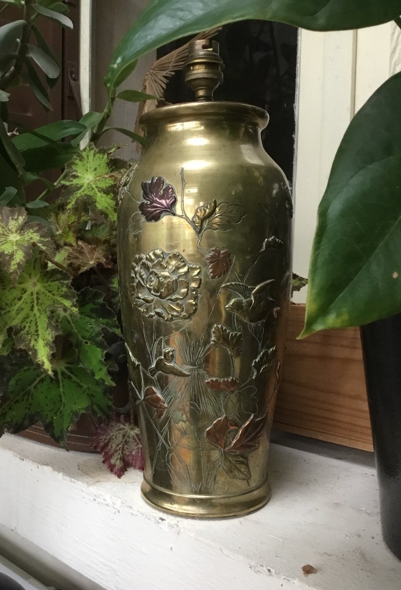 Japan - Meiji Period Large Bronze Vase With 3 Patinas-photo-2