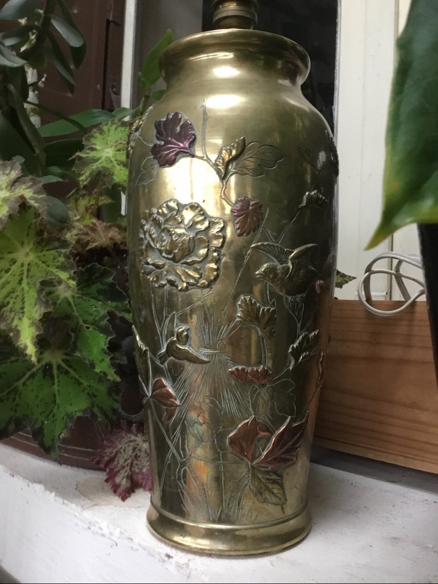 Japan - Meiji Period Large Bronze Vase With 3 Patinas-photo-4