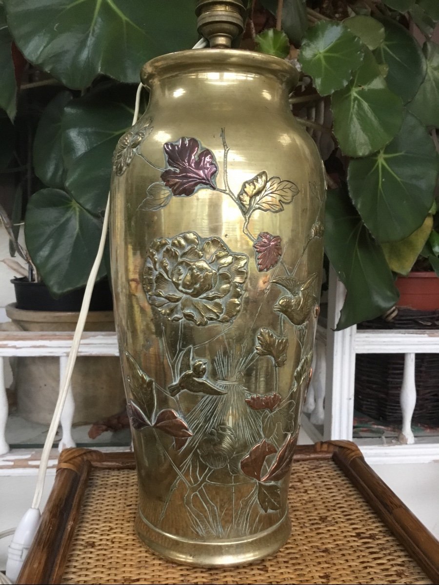 Japon - Époque Meiji Grand Vase En Bronze à 3 Patines-photo-5