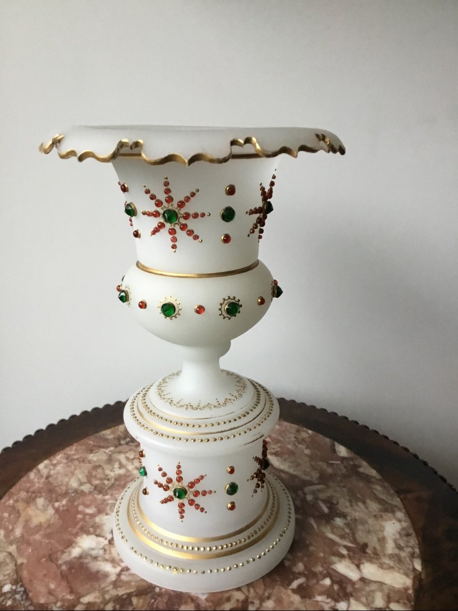 Medicis Vase In Opaline And Cabochons, Napoleon III-photo-2