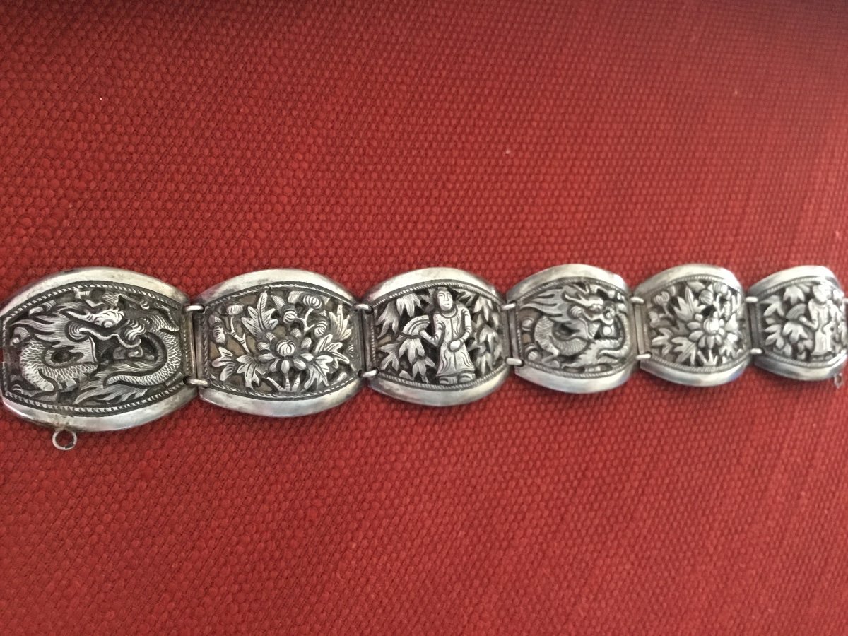 Silver Bracelet, China, Circa 1900-photo-2